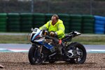 Eugene Lavertys BMW S1000RR nach dem Sturz