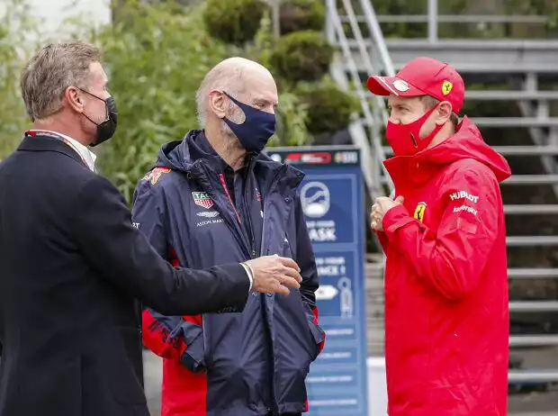 David Coulthard, Adrian Newey, Sebastian Vettel Titel-Bild zur News: David Coulthard, Adrian Newey, Sebastian Vettel
