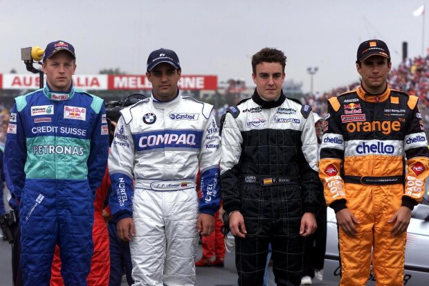 Kimi Raikkonen Juan Pablo Montoya Fernando Alonso Enrique Bernoldi ~ Kimi Raikkonen (Alfa Romeo), Juan Pablo Montoya, Fernando Alonso i Enrique Bernoldi ~ 