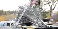 Beschädigter Zaun nach Unfall in Spa
