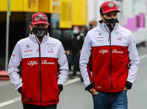 Kimi Räikkönen, Antonio Giovinazzi Titel-Bild zur News: Kimi Räikkönen, Antonio Giovinazzi