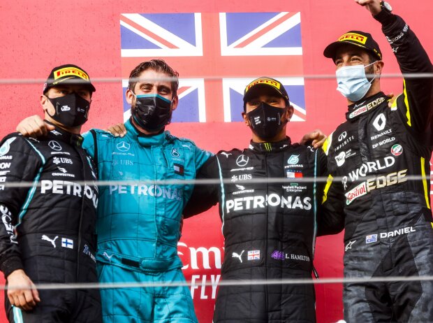 Titel-Bild zur News: Valtteri Bottas, Leo Stevens, Lewis Hamilton, Daniel Ricciardo