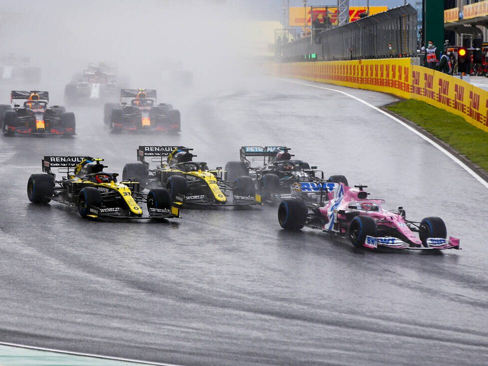 Sergio Perez, Esteban Ocon, Daniel Ricciardo, Lewis Hamilton, Valtteri Bottas