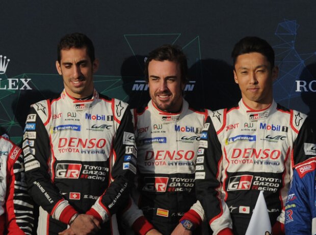 Titel-Bild zur News: Fernando Alonso, Kazuki Nakajima, Sebastien Buemi