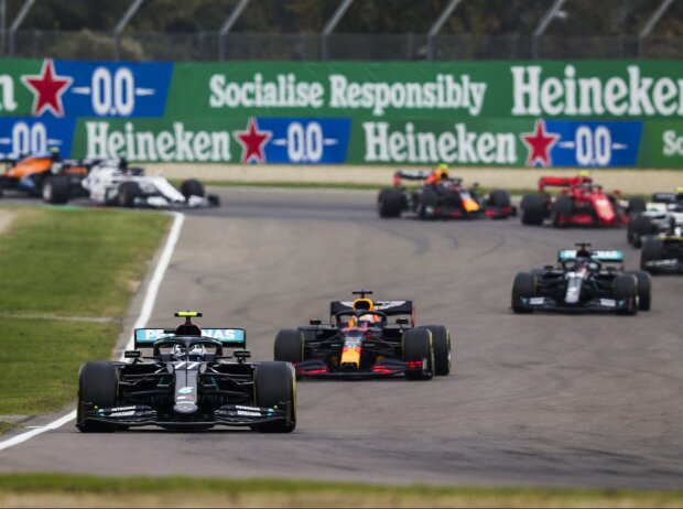 Titel-Bild zur News: Valtteri Bottas, Max Verstappen, Lewis Hamilton, Daniel Ricciardo