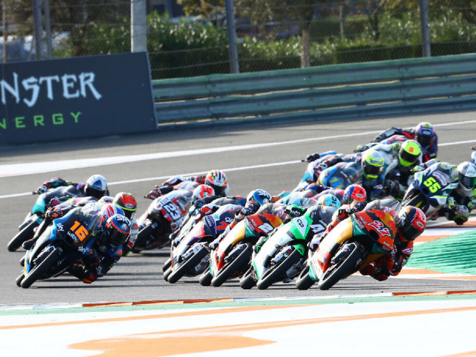 Start zum Moto3-Rennen 2020 in Valencia