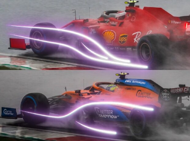 Titel-Bild zur News: Aerodynamik-Vergleich: Ferrari vs. McLaren