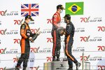 Felipe Drugovich (MP Motorsport), Callum Ilott (Virtuosi) und Jehan Daruvala (Carlin) 