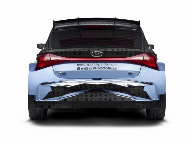 Heckansicht des Hyundai i20 N Rally2 Heckansicht des Hyundai i20 N Rally2