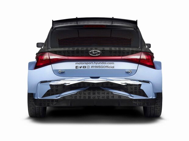 Heckansicht des Hyundai i20 N Rally2