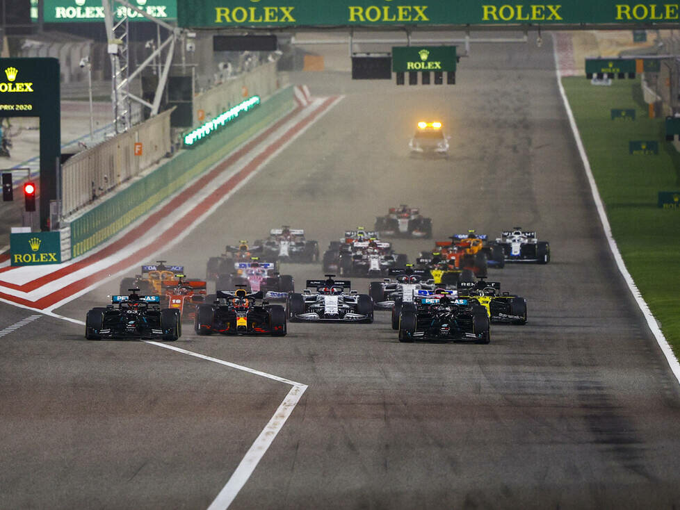 George Russell, Valtteri Bottas, Max Verstappen, Charles Leclerc, Sergio Perez