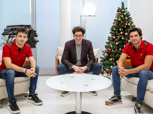 Titel-Bild zur News: Carlos Sainz, Charles Leclerc, Mattia Binotto