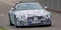 Bild zum Inhalt: Mercedes SL (2022): Neue Erlkönigbilder zeigen erstmals Stoffdach