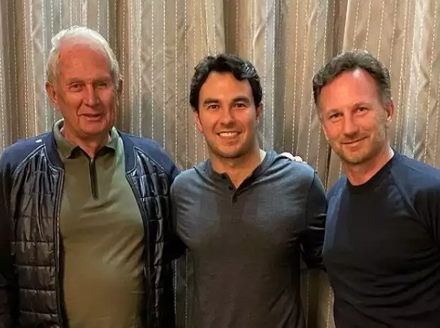 Titel-Bild zur News: Helmut Marko, Sergio Perez, Christian Horner