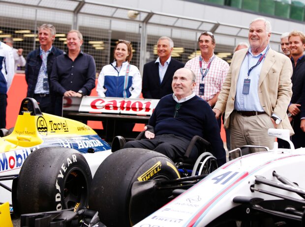 Paul di Resta, Claire Williams, Riccardo Patrese, Frank Williams, Nigel Mansell, Patrick Head, Nico Rosberg, David Coulthard