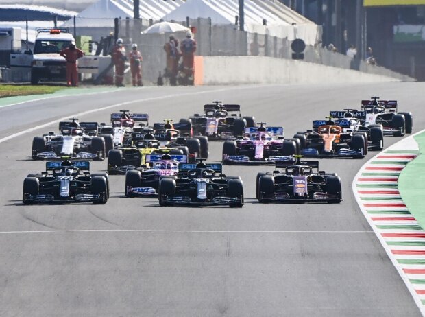 Titel-Bild zur News: Lewis Hamilton, Valtteri Bottas, Lance Stroll, Charles Leclerc, Sergio Perez