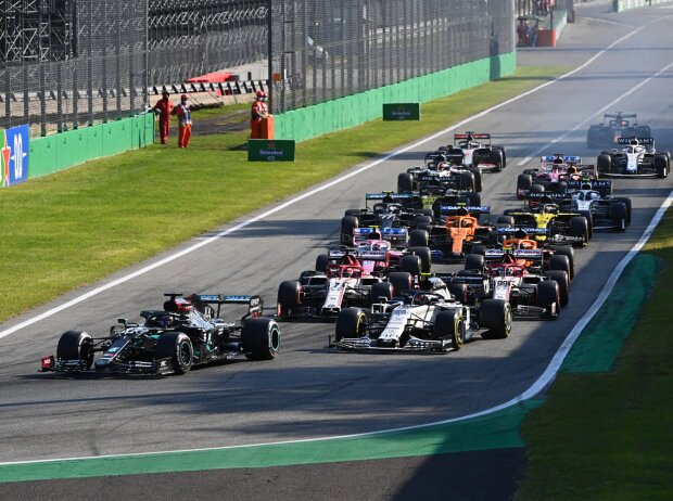 Titel-Bild zur News: Lewis Hamilton, Pierre Gasly, Kimi Räikkönen, Antonio Giovinazzi