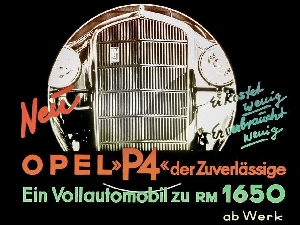 Opel P4, Werbeplakat