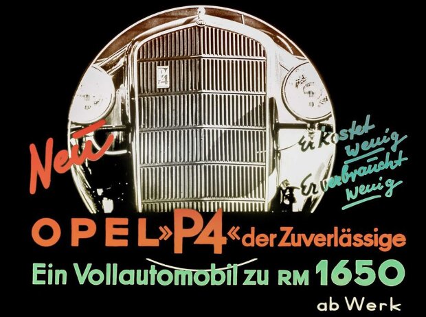 Opel P4, Werbeplakat Opel P4, Werbeplakat
