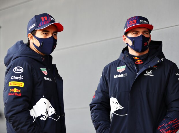 Titel-Bild zur News: Max Verstappen, Sergio Perez, Mark Thompson