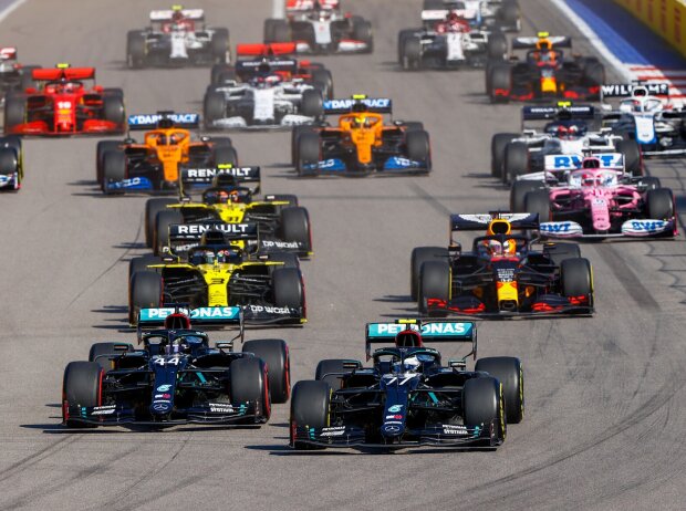 Titel-Bild zur News: Lewis Hamilton, Valtteri Bottas, Max Verstappen, Daniel Ricciardo, Esteban Ocon