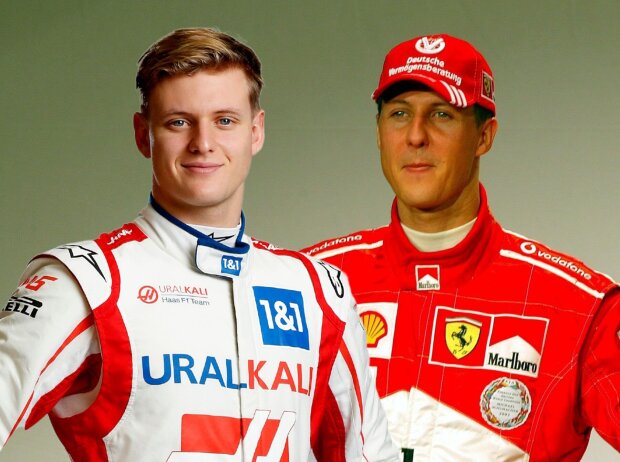 Titel-Bild zur News: Mick und Michael Schumacher (Fotomontage)