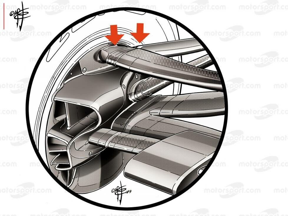 Red Bull RB15, geteilter vorderer oberer Querlenker