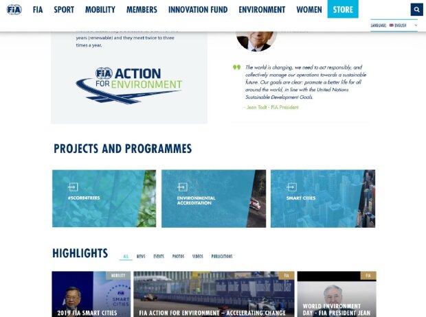 #Score4Trees auf der Website der FIA #Score4Trees auf der Website der FIA