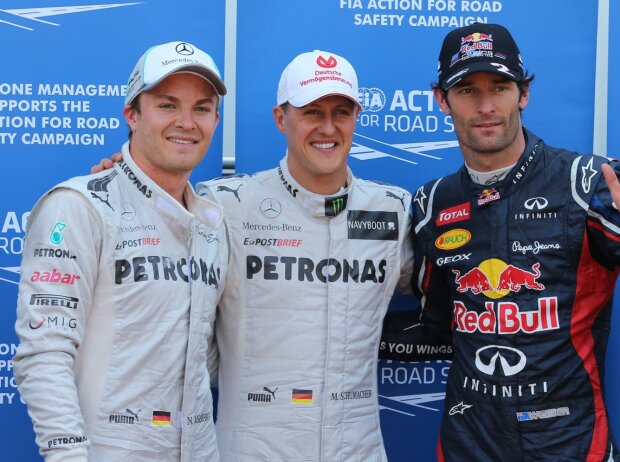 Titel-Bild zur News: Michael Schumacher, Mark Webber, Nico Rosberg