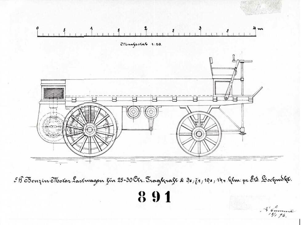 Der weltweit erste Lastwagen von 1896