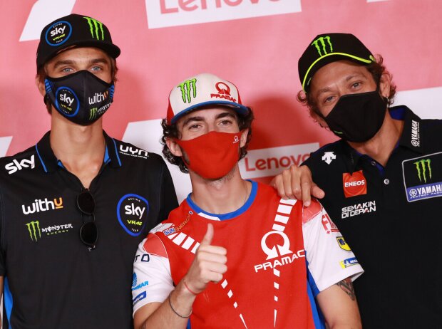 Luca Marini, Francesco Bagnaia, Valentino Rossi Luca Marini, Francesco Bagnaia, Valentino Rossi
