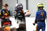 Max Verstappen (Red Bull), Lewis Hamilton (Mercedes) und Lando Norris (McLaren) 