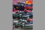 Lewis Hamilton (Mercedes), Max Verstappen (Red Bull) und Valtteri Bottas (Mercedes) 