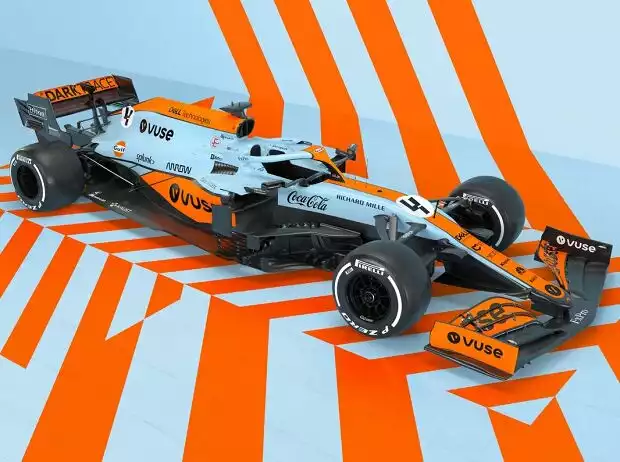 Gulf-Lackierung von McLaren für den Grand Prix von Monaco 2021 Titel-Bild zur News: Gulf-Lackierung von McLaren für den Grand Prix von Monaco 2021