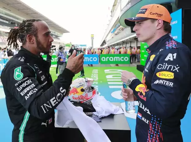 Lewis Hamilton, Max Verstappen Titel-Bild zur News: Lewis Hamilton, Max Verstappen