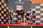 Alex Lowes, Jonathan Rea und Toprak Razgatlioglu 