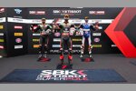 Alex Lowes, Jonathan Rea und Garrett Gerloff