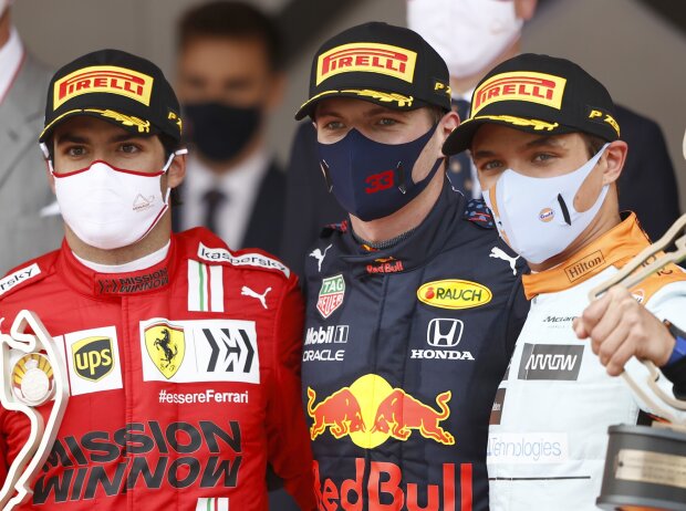 Titel-Bild zur News: Carlos Sainz, Max Verstappen, Lando Norris