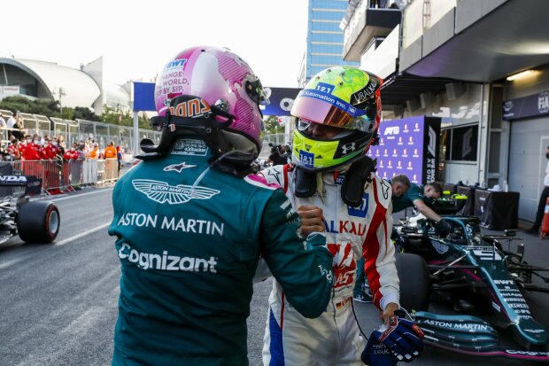 Mick Schumacher Sebastian Vettel Haas F1 Aston Martin Aston Martin F1 ~ Mick Schumacher (Haas) y Sebastian Vettel (Aston Martin) ~ 