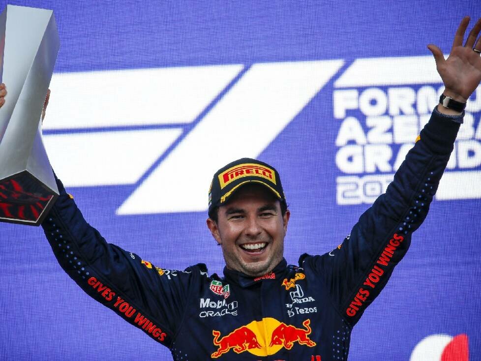 Sergio Perez Pokal Siegerehrung