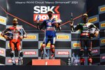 Michael Ruben Rinaldi, Toprak Razgatlioglu und Jonathan Rea 