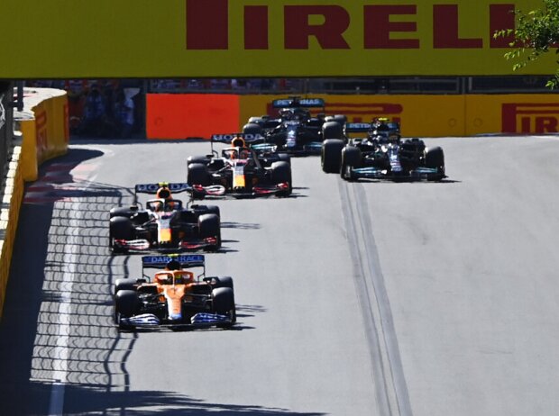 Titel-Bild zur News: Daniel Ricciardo, Lando Norris, Sergio Perez