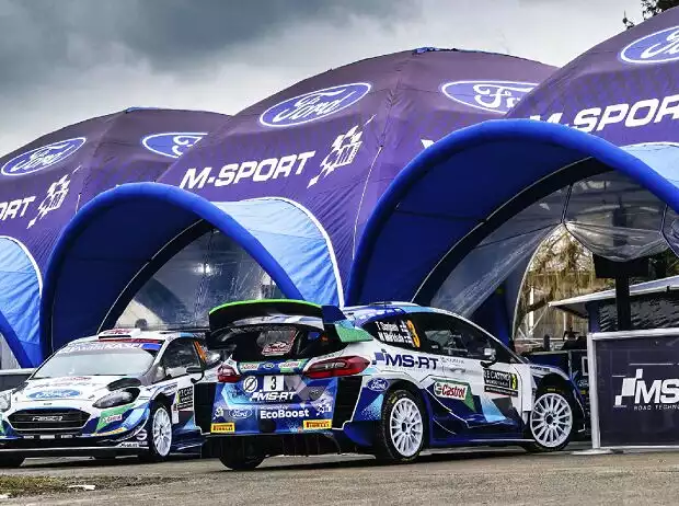 Titel-Bild zur News: Ford Fiesta WRC von M-Sport im Service-Park