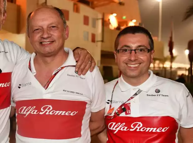 Beat Zehnder, Frederic Vasseur und Luca Furbatto von Alfa Romeo Titel-Bild zur News: Beat Zehnder, Frederic Vasseur und Luca Furbatto von Alfa Romeo
