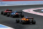 Charles Leclerc (Ferrari), Esteban Ocon (Alpine) und Daniel Ricciardo (McLaren) 