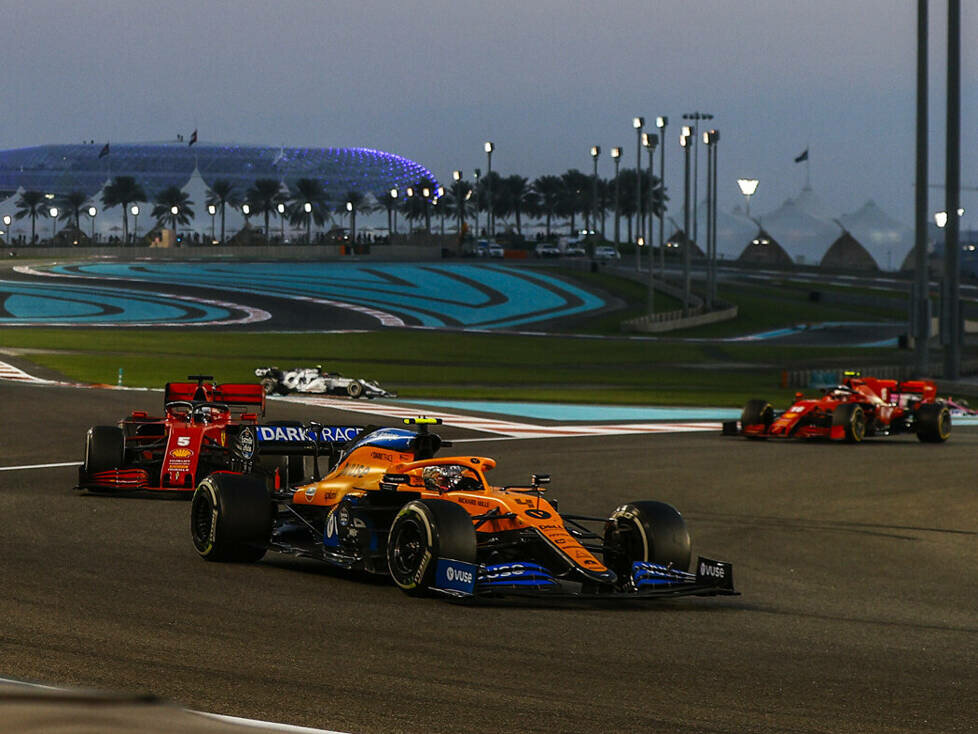 Lando Norris, Sebastian Vettel, Charles Leclerc