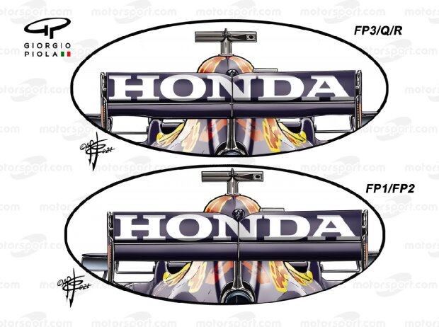 Der Heckflügel von Red Bull beim Spanien-Grand-Prix 2021 im Vergleich Der Heckflügel von Red Bull beim Spanien-Grand-Prix 2021 im Vergleich