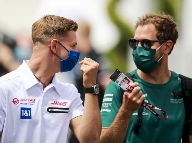 Titel-Bild zur News: Mick Schumacher, Sebastian Vettel