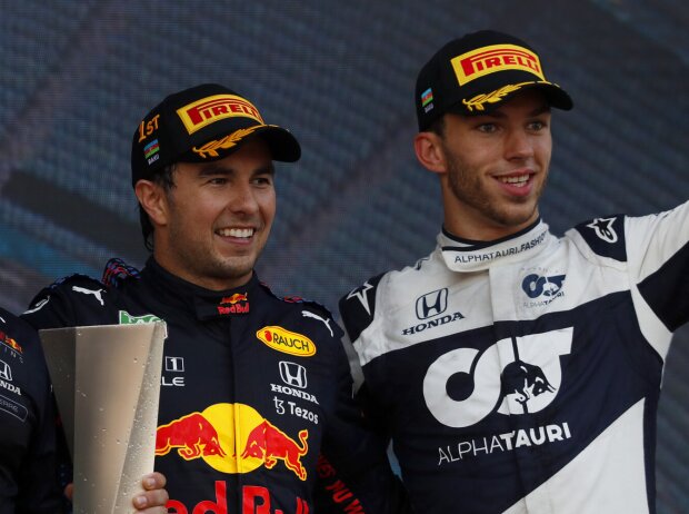 Titel-Bild zur News: Sebastian Vettel, Sergio Perez, Pierre Gasly