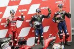 Maverick Vinales (Yamaha), Fabio Quartararo (Yamaha) und Francesco Bagnaia (Ducati) 